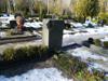 Кладбище «Baložu», Елгава, февраль 2019 г. Гранитное надгробие на могиле музыканта группы ‘Prāta Vētra’ Гундарса Маушевичса (скульптор Глеб Пантелеев).