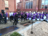 Территория примыкающая к храму Девы Марии, Елгава, 21 февраля 2019 г. Погребение тела бывшего католического епископа Антона Юстса в могиле-крипте.