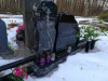 Кладбище Баложу, Елгава, февраль 2019 г. Использование каменной аппликации при изготовлении памятника.