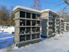 II лесное кладбище, Рига, февраль 2021 г. Первый в Латвии колумбарий. 4-этажная секция.