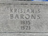 Сигулда, апрель 2023, памятник Кришьянису Баронсу. Надпись на передней части постамента.